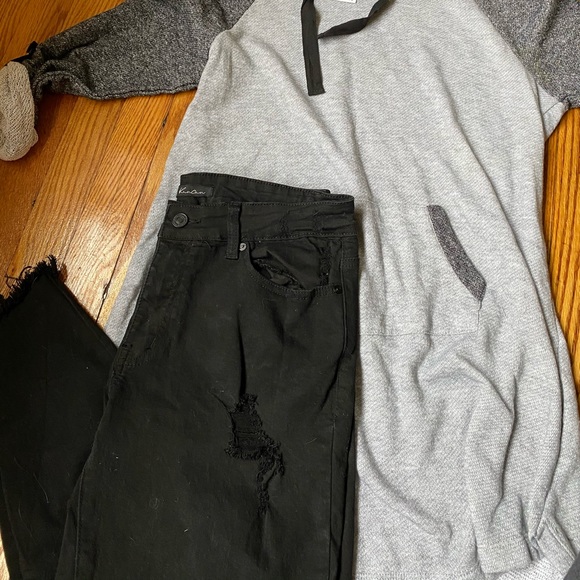 Black Kancan Distressed Jeans - Picture 1 of 4